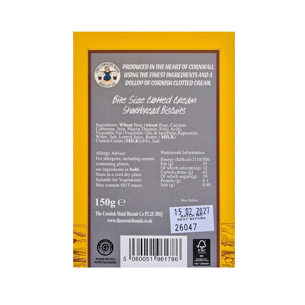 Thumbnail: Cornish Maid Clotted Cream Shortbread  - 150g