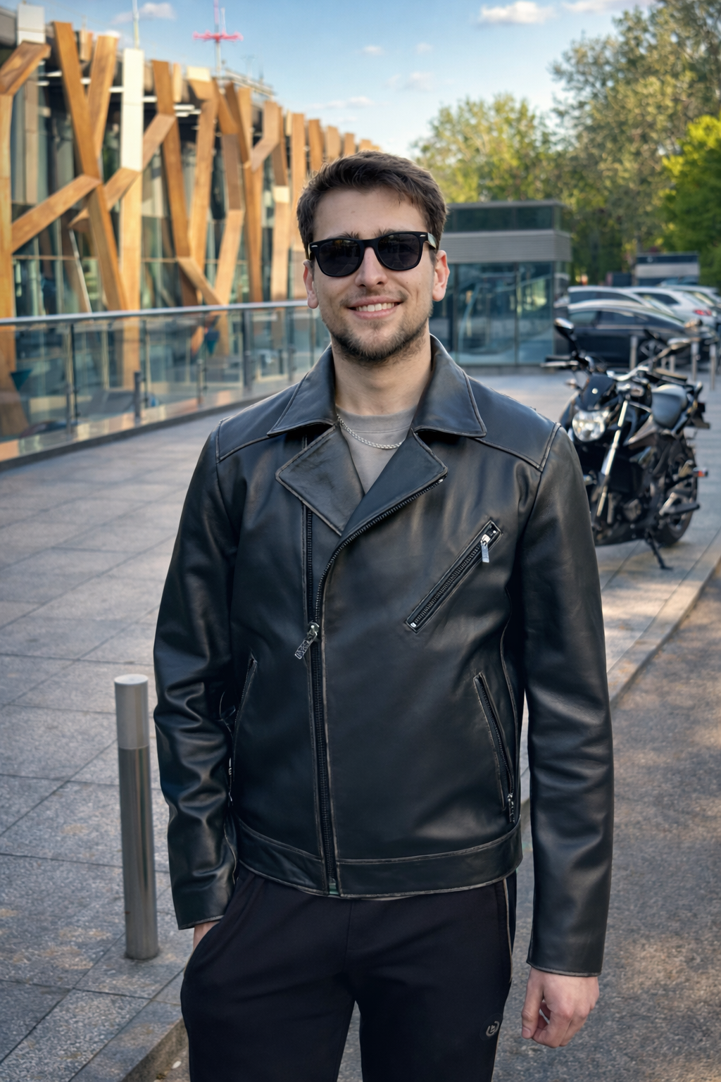 Чоловічв косуха у вінтажній шкірі люкс классу