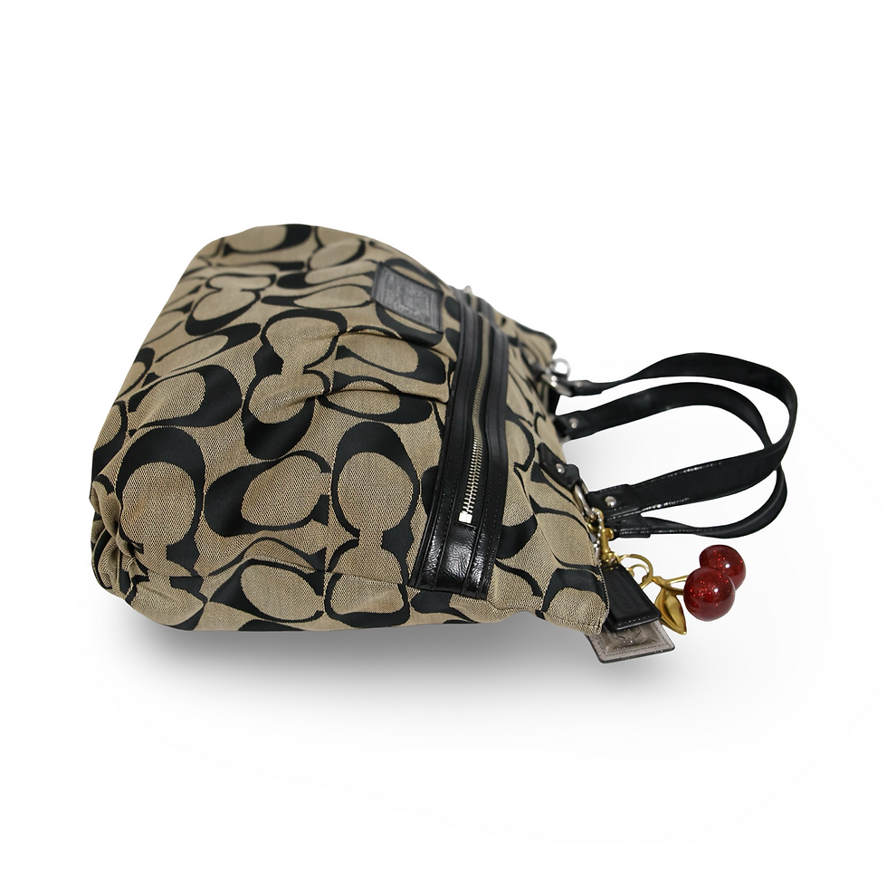 תמונה ממוזערת: Coach poppy tote bag + Cherry charm