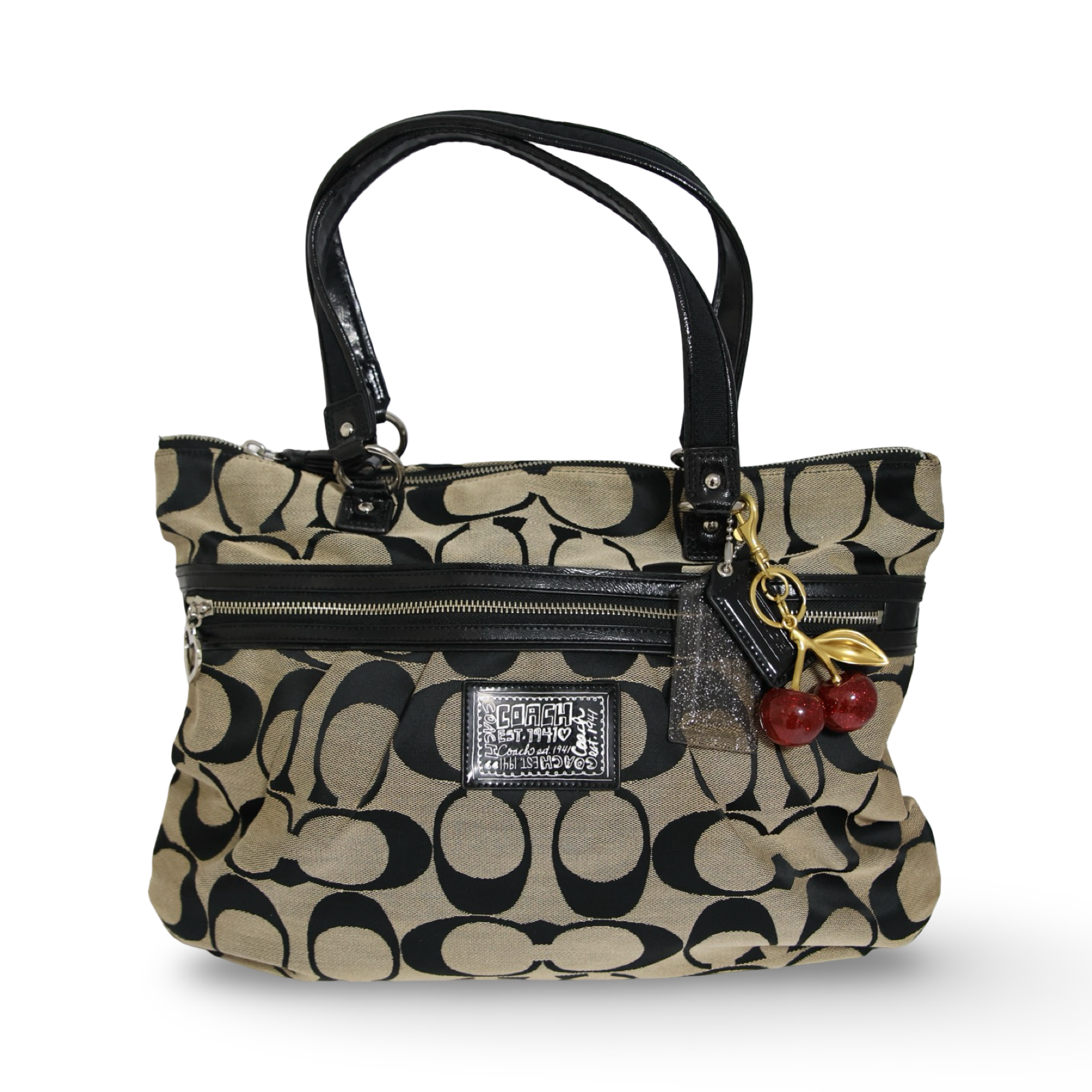 Coach poppy tote bag + Cherry charm