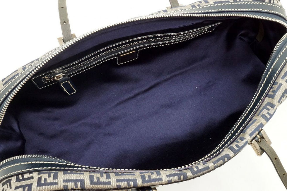 תמונה ממוזערת: Vintage Fendi Zucchino FF Handle Bag