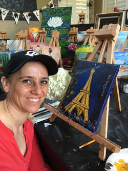 Blue & Gold Eiffel Tower painted by Daniela.JPG