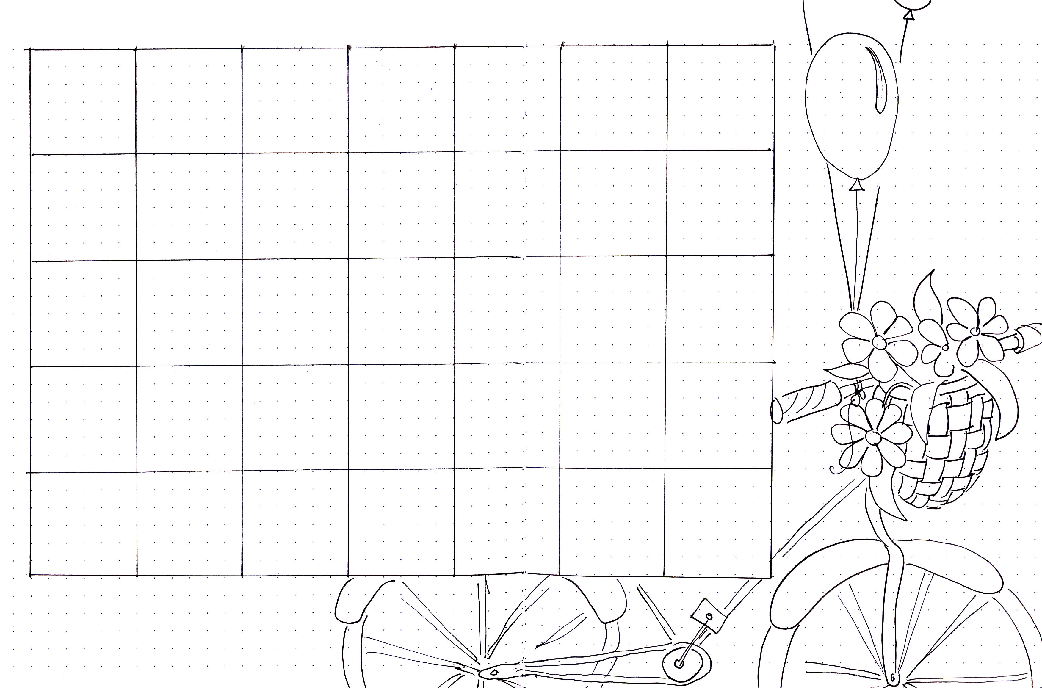 Bike Flowers & Balloons Calendar - Journal Page