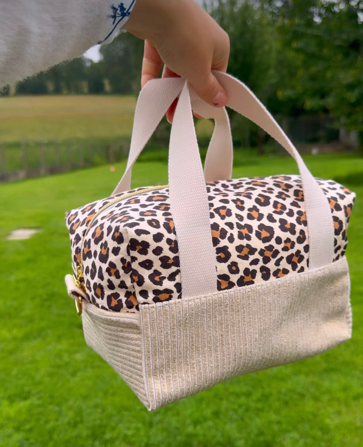 Lunch bag velours et coton