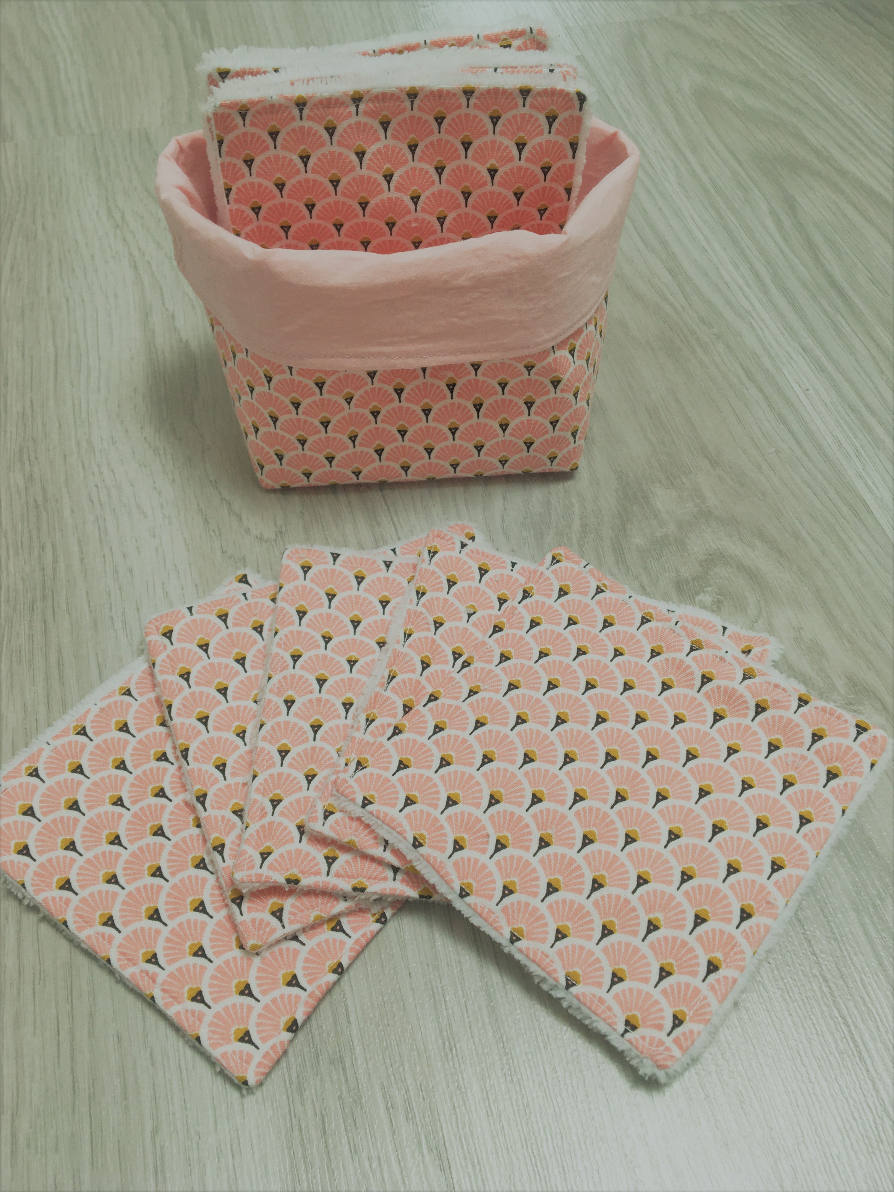 Lingettes lavables avec panière