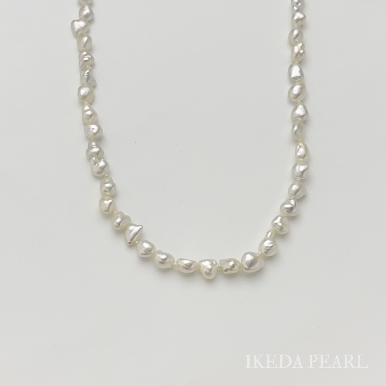 6.0-4.0mm White South Sea Keshi Pearl Necklace
