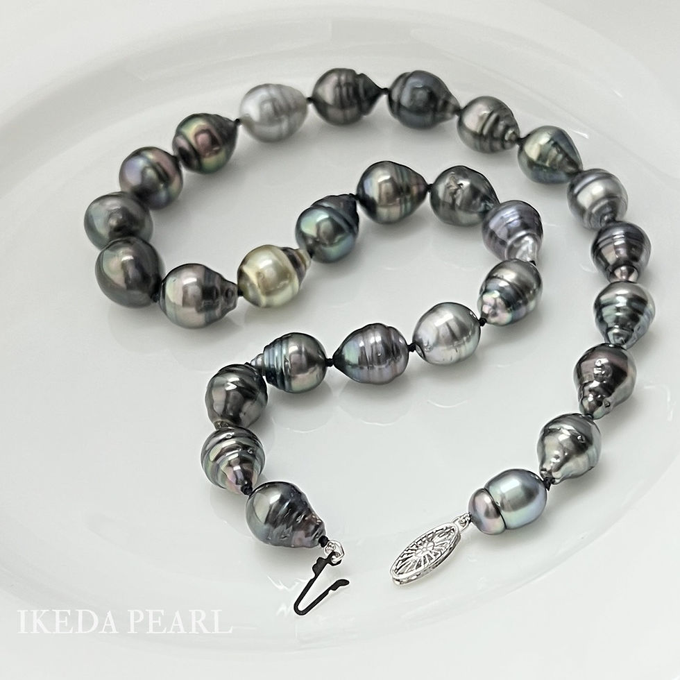 Thumbnail: 12.3-8.8mm Drop Tahitian Pearl Necklace