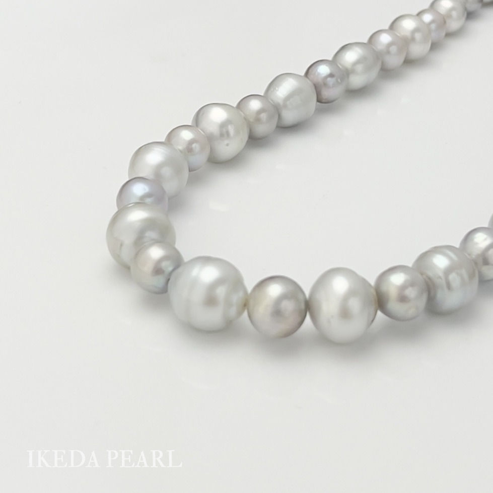 Thumbnail: 14.5x9.0mm Grey Baroque South Sea Pearl Necklace