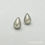 Thumbnail: 20.0x12.0mm White Japanese Tear Drop Mabe Pearl Earrings with Diamond Halo