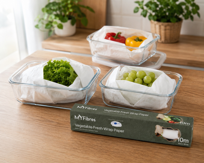 Keep Produce Fresher for Longer: MyFibres Vegetable Fresh Wrap Paper