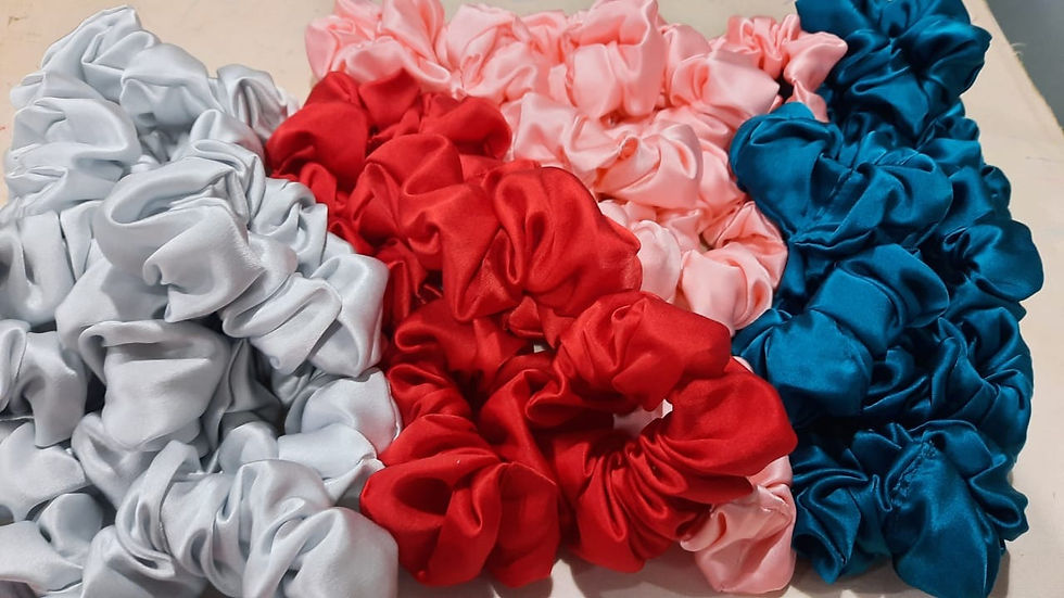 Thumbnail: Silk scrunchie hairband which come in a cute handle box 