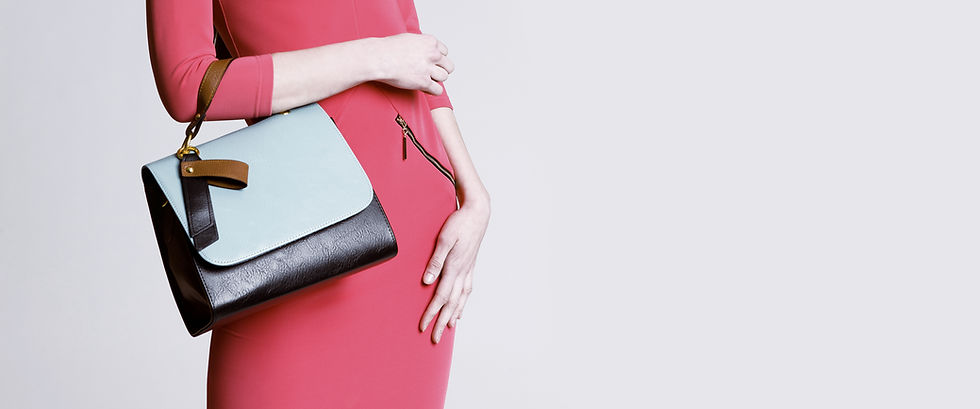 red dress and handbag