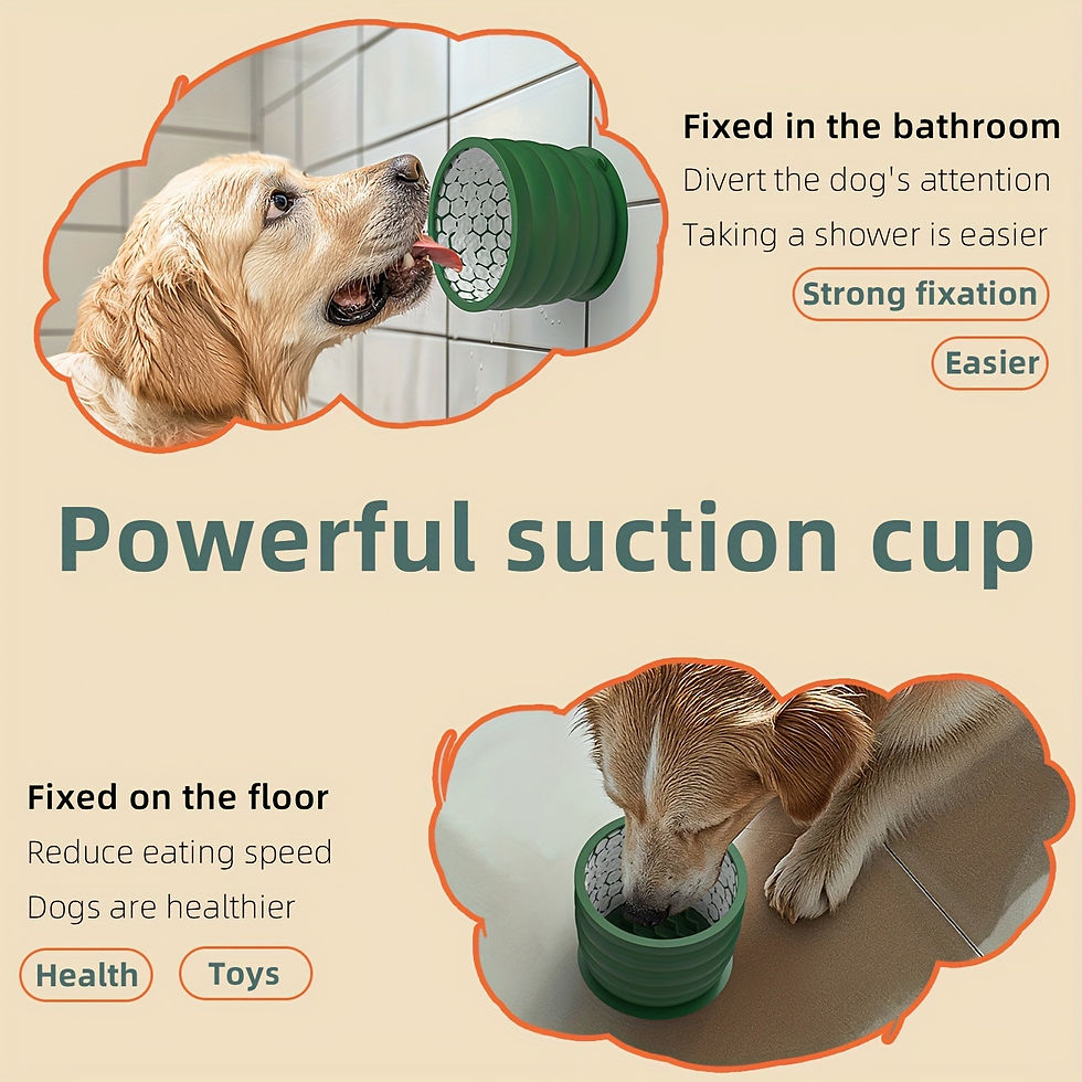 Thumbnail: Silicone Slow Feeder Dog Bowl with Strong Suction Cup - Non-Slip