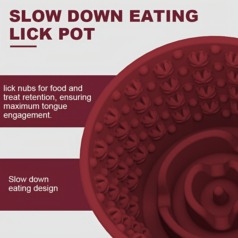Thumbnail: Silicone Dog Slow Feeder Lick Bowl - Treat Dispenser, Non-Slip