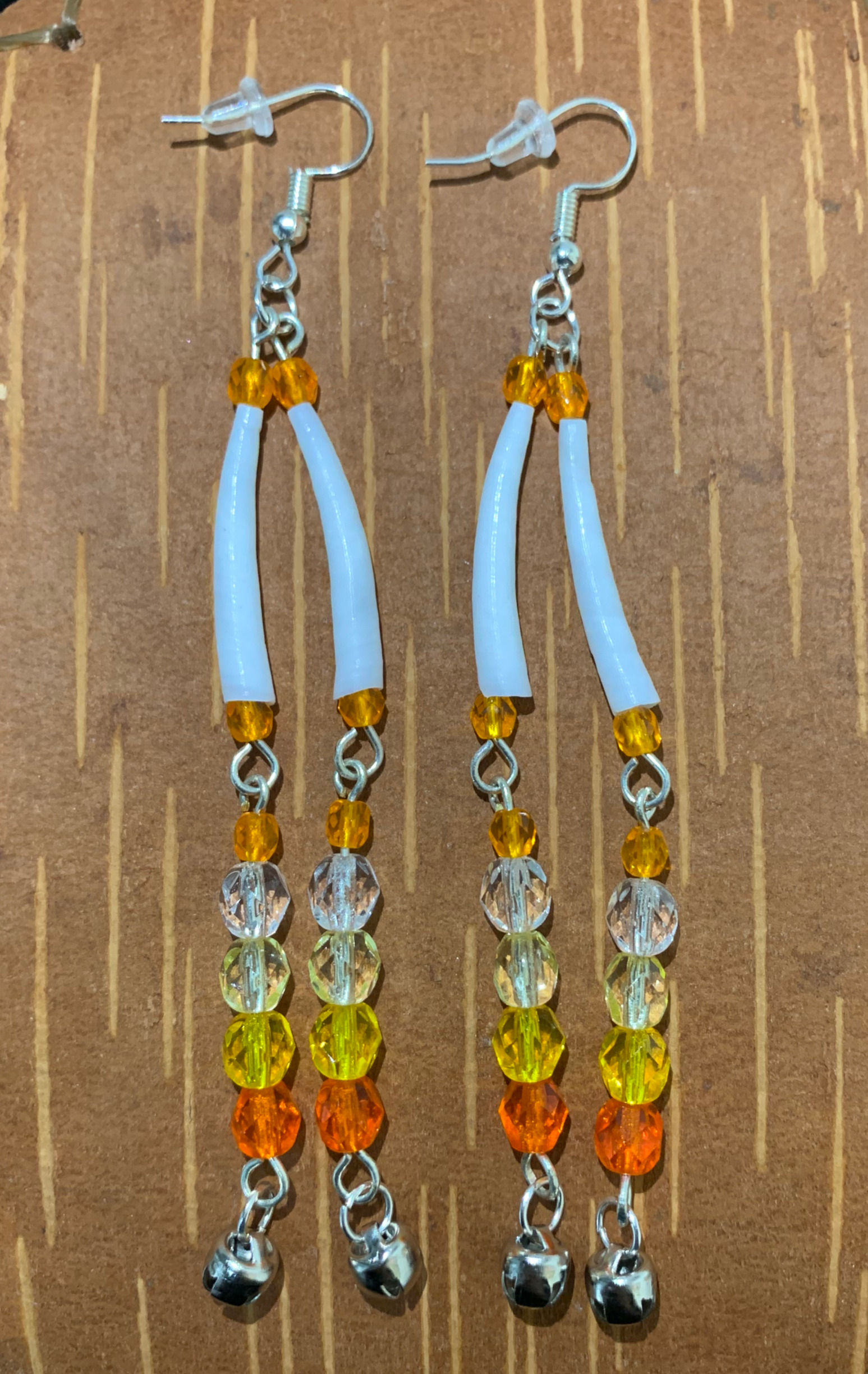Orange Dentallium Earrings