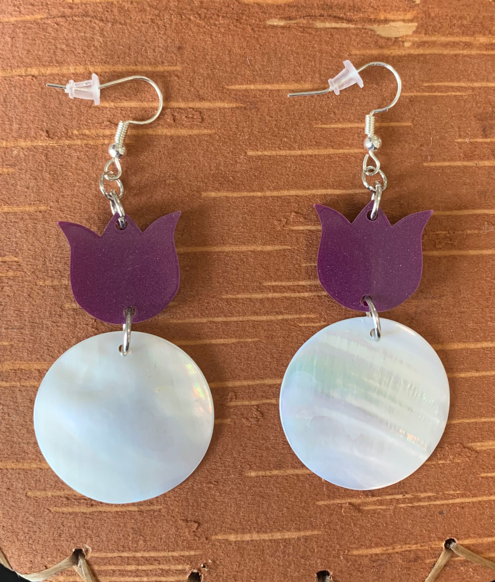 Purple Floral Earrings