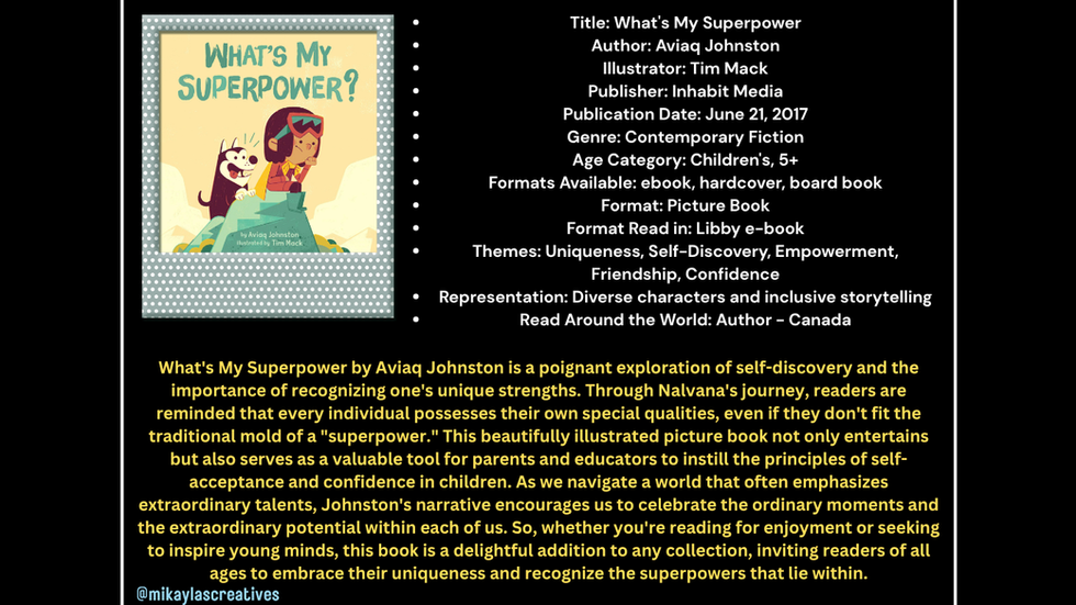 Discovering Your Inner Superpower in What's My Superpower by Aviaq Johnston