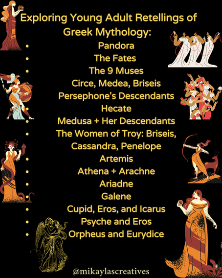 Discovering Young Adult Retellings of Greek Mythology Through the Eyes of Legendary Women and Their Iconic Counterparts