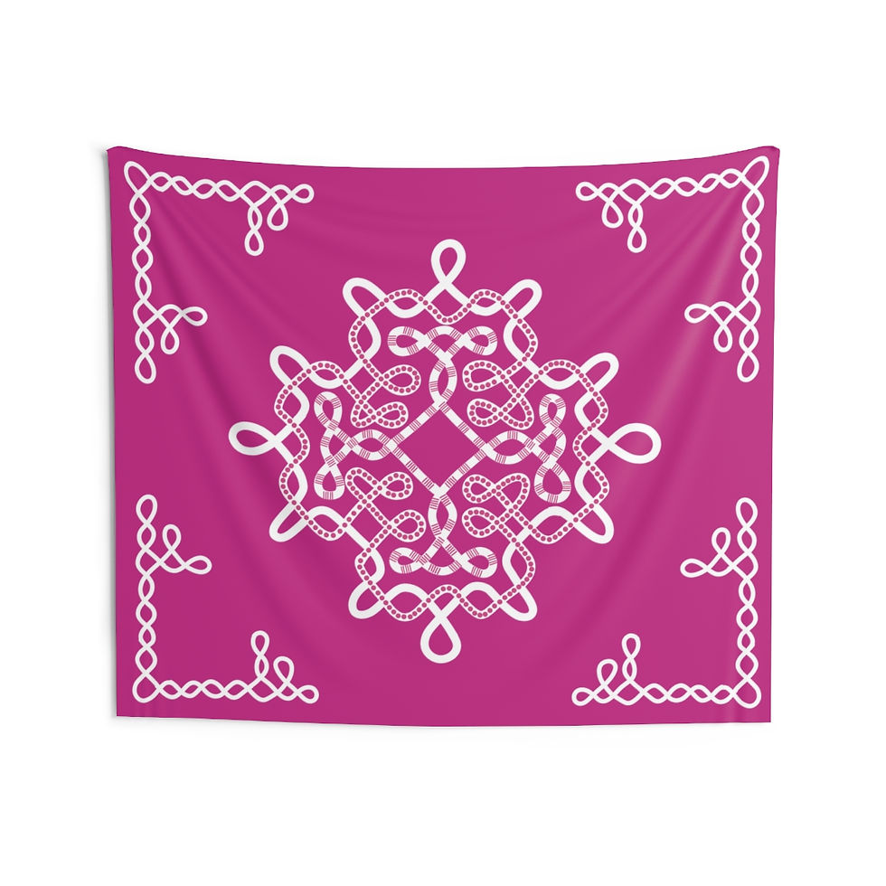 Thumbnail: Pink kolam backdropTapestry
