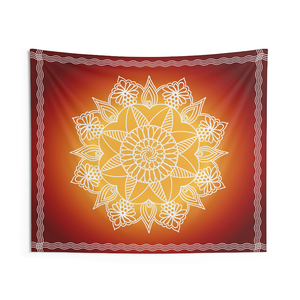 Thumbnail: Red gradient rangoli backdropTapestry