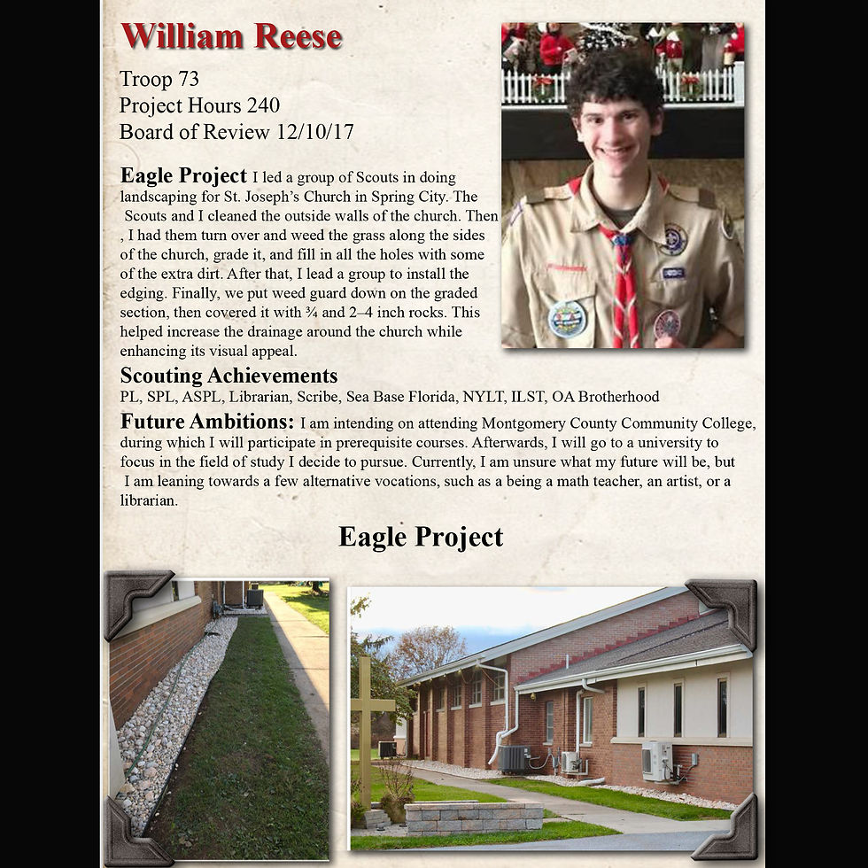 William Reese Troop 73, 2018