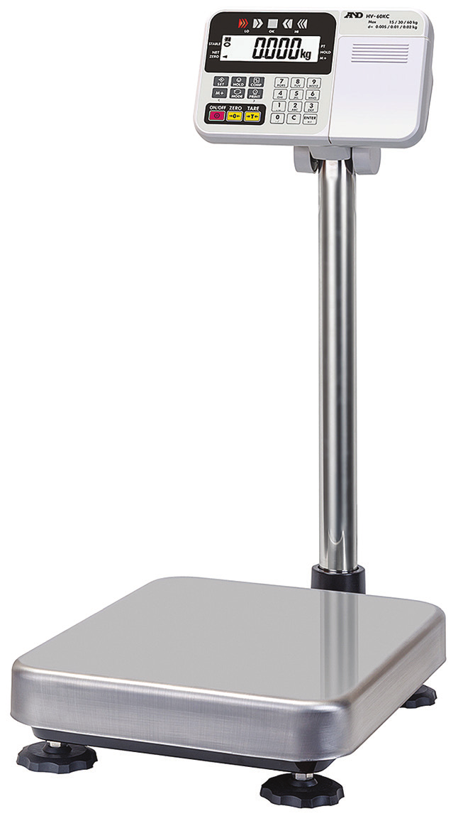 A&D HV-60KC whole bench scale; representative HW-60KC platform size