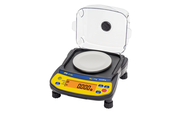 A&D EJ-303 Newton compact balance, breeze break open