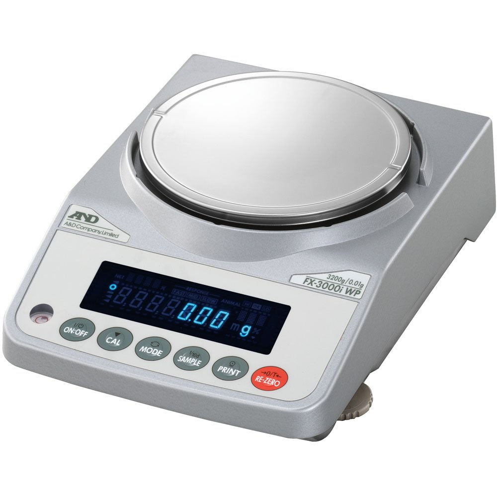 A&D Engineering FX-1200iWP Waterproof Precision Balance, 1,220g Capacity, 0.01g