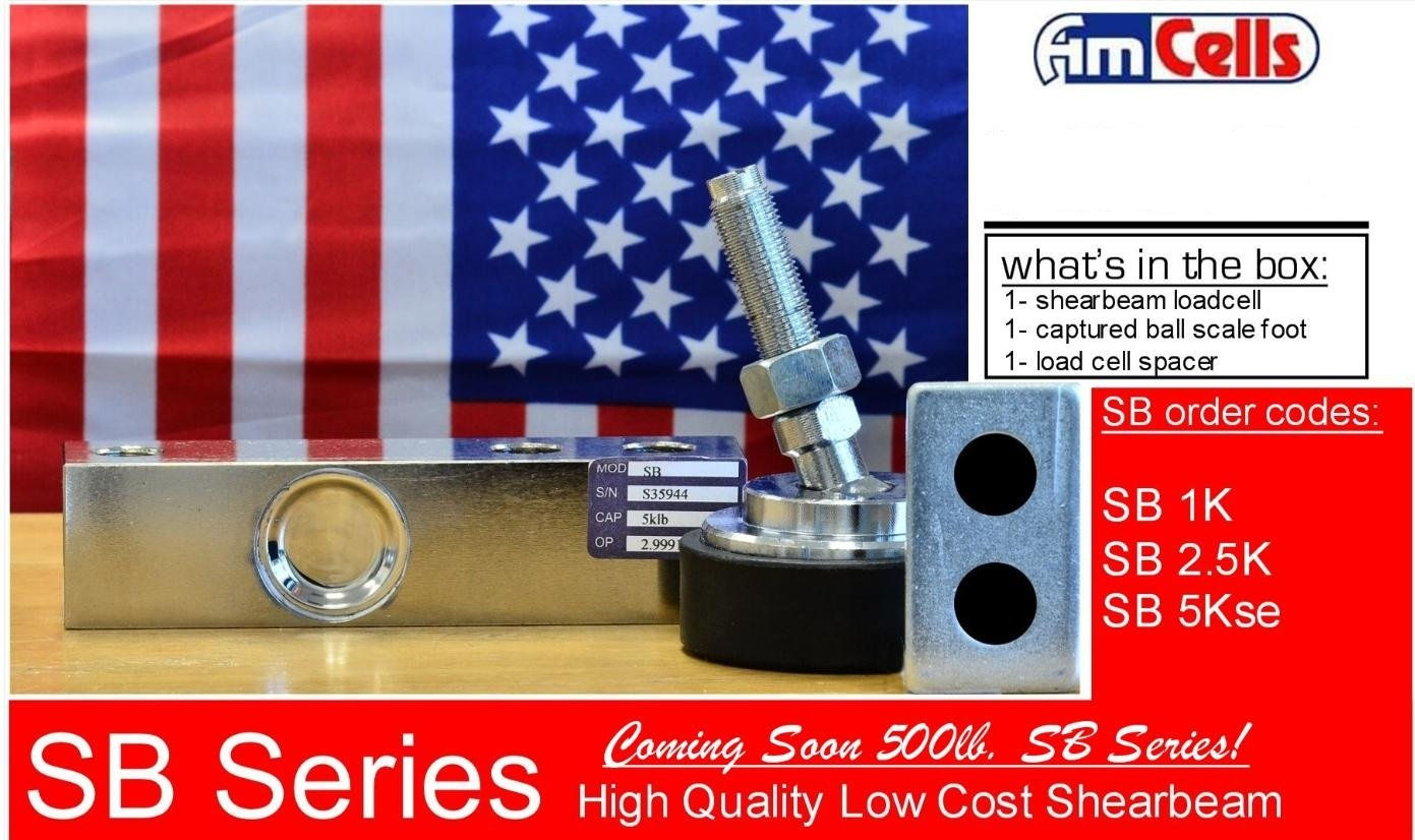 SB 2.5k Shear Beam Laod Cell Alloy Steel,2500 lb, one Foot,One Spacer, 20'