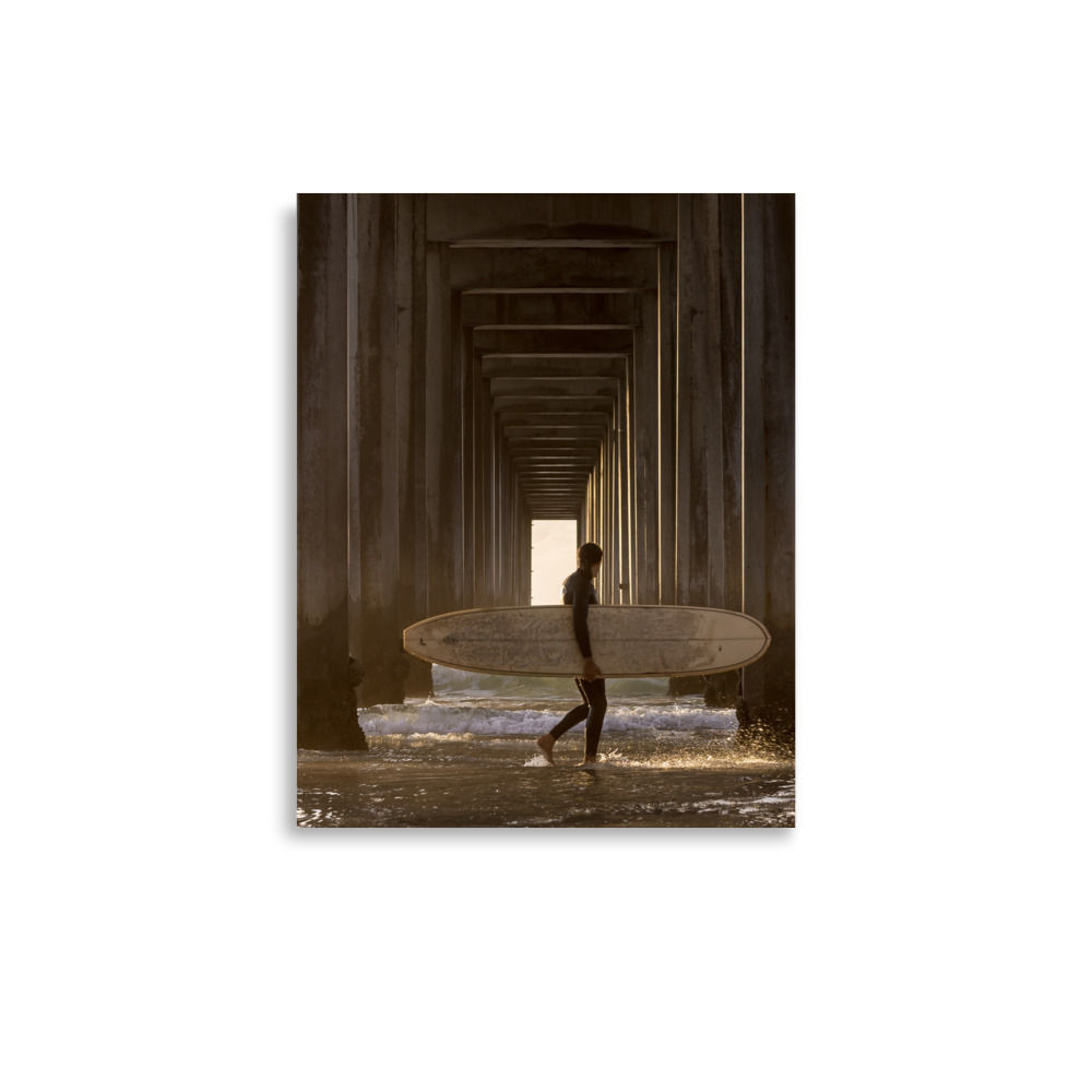 Surfer Under Scripps Pier