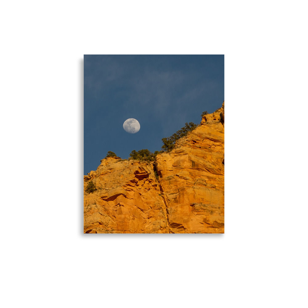 Red Rocks Under Moonrise