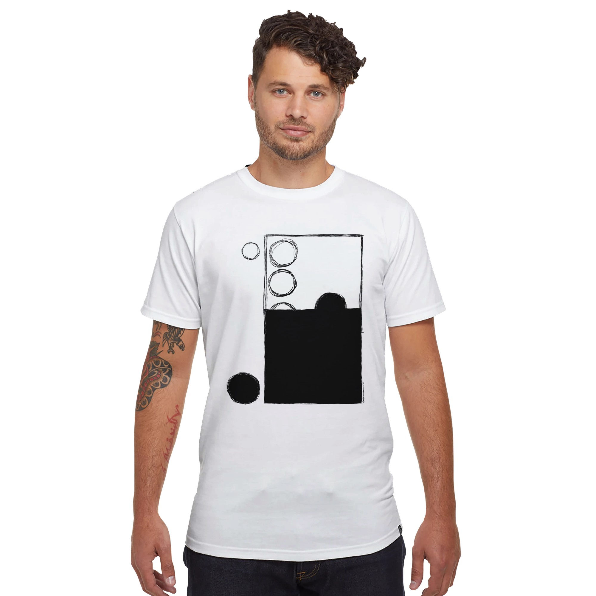 geometric graphic t-shirt white