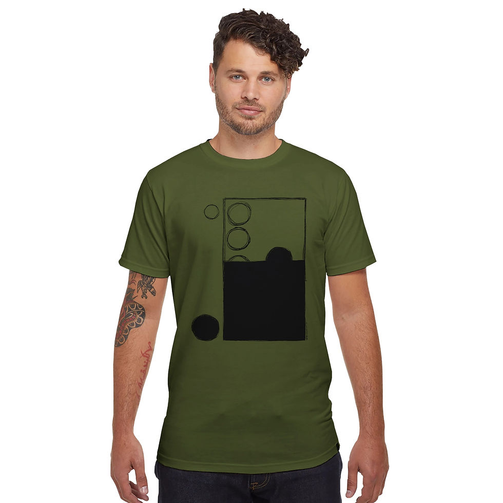 Thumbnail: geometric graphic t-shirt olive