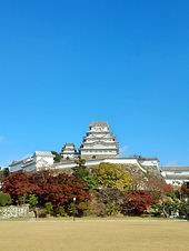 Himeji Castle in Himeji City, Japan in the middle of autumn.