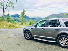 Luxury vehicle off road on private tour in scotland