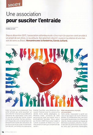 Une Main Un sourire sur " Le Vendredi " du 10 mai 2019