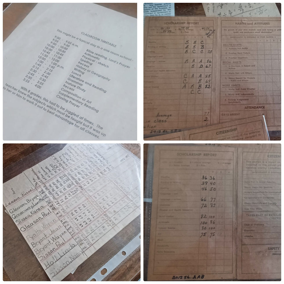 class schedule, report cards, attendance