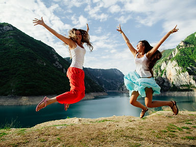 people jumping for joy
