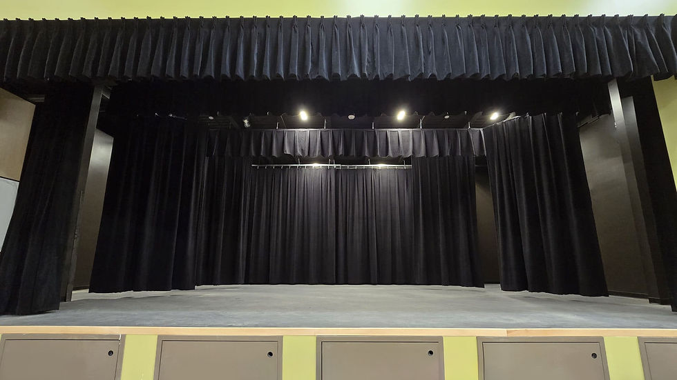Vanguard supplied and installed stage drapery using 14oz IFR (inherently fire-retardant) 100% Trevira® polyester fabric in Black
