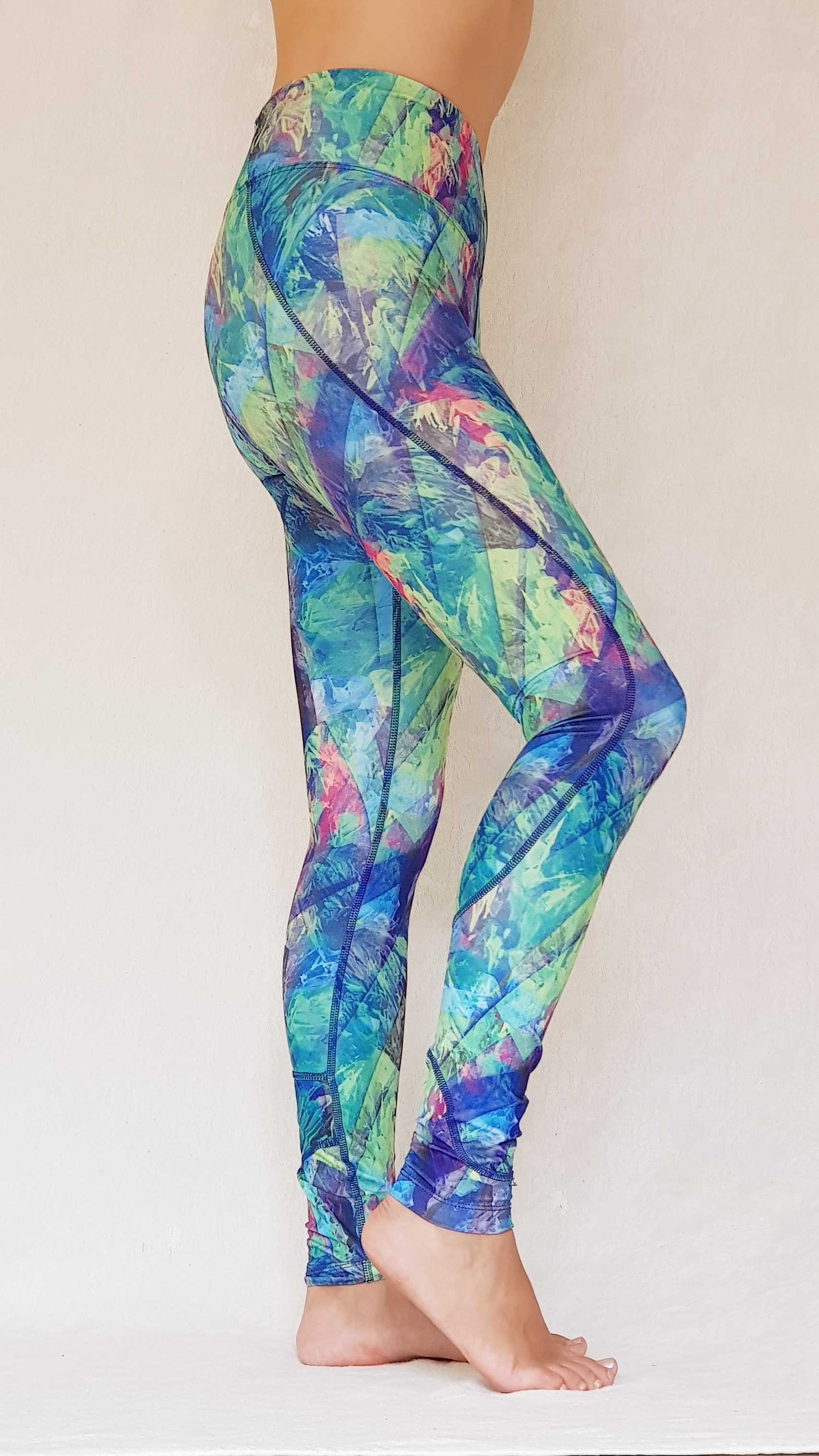 Diamantes Verde Azul / M / Yoga & Sport Leggings