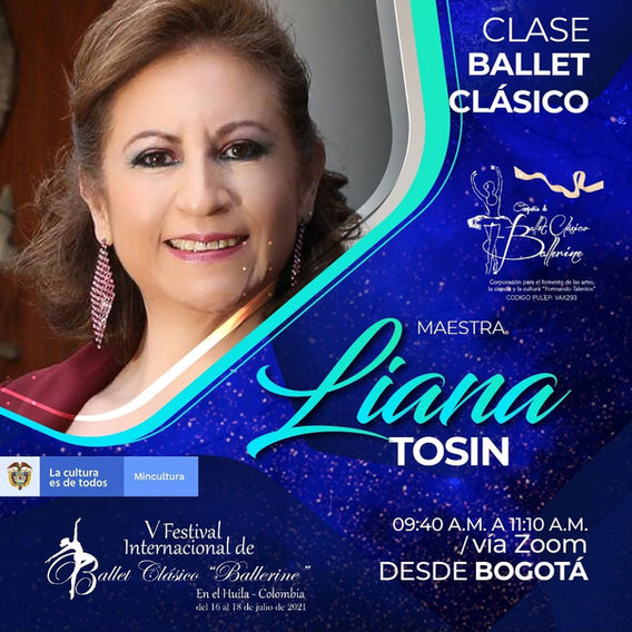 V FESTIVAL INTERNACIONAL DE BALLET CLÀSICO "BALLERINE" CLASE MAGISTRAL MAESTRA "LIANA TOSÌN "