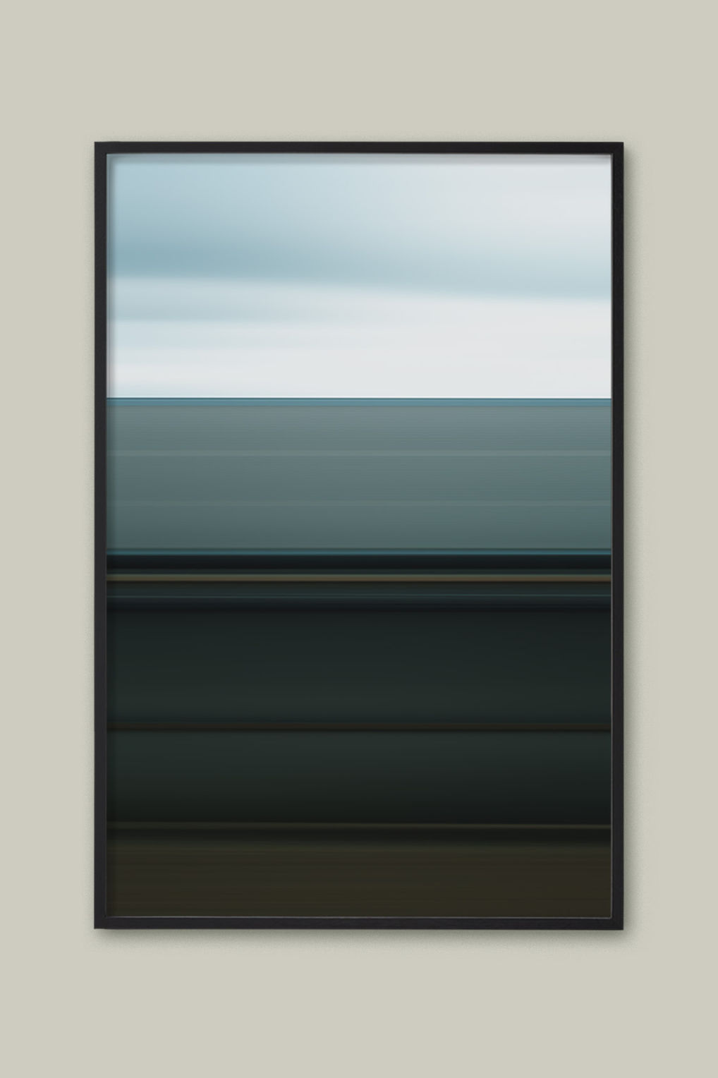Kaze: Meditative Japanese photography featuring teal industrial tones against a light sky blur.