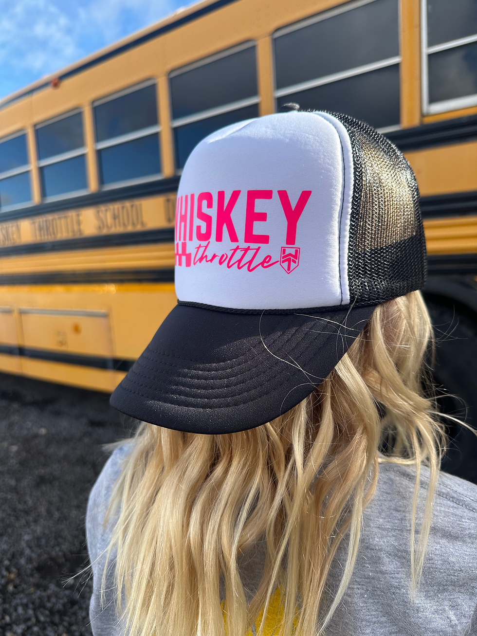 Thumbnail: Whiskey Throttle Racing Stripes Hat - Black/White/Pink