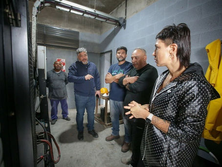 Mayra supervisó el funcionamiento de la estación de bombeo de República del Líbano y arroyo Las Piedras