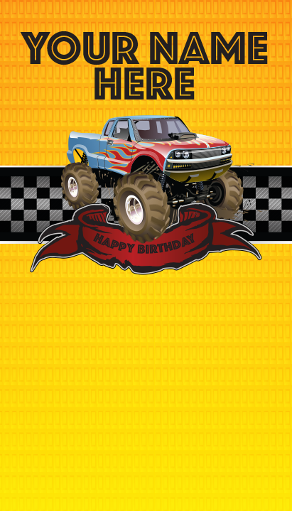 Background and table topper - Monster truck 48"x84"