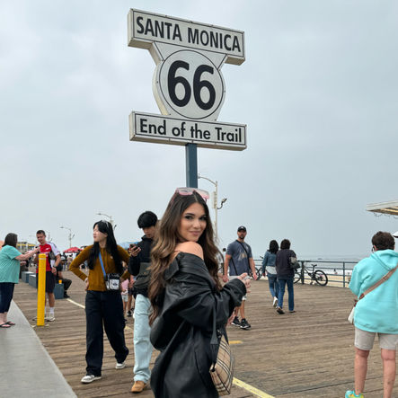 Route 66 Sign in Santa Monica, California at the Pier