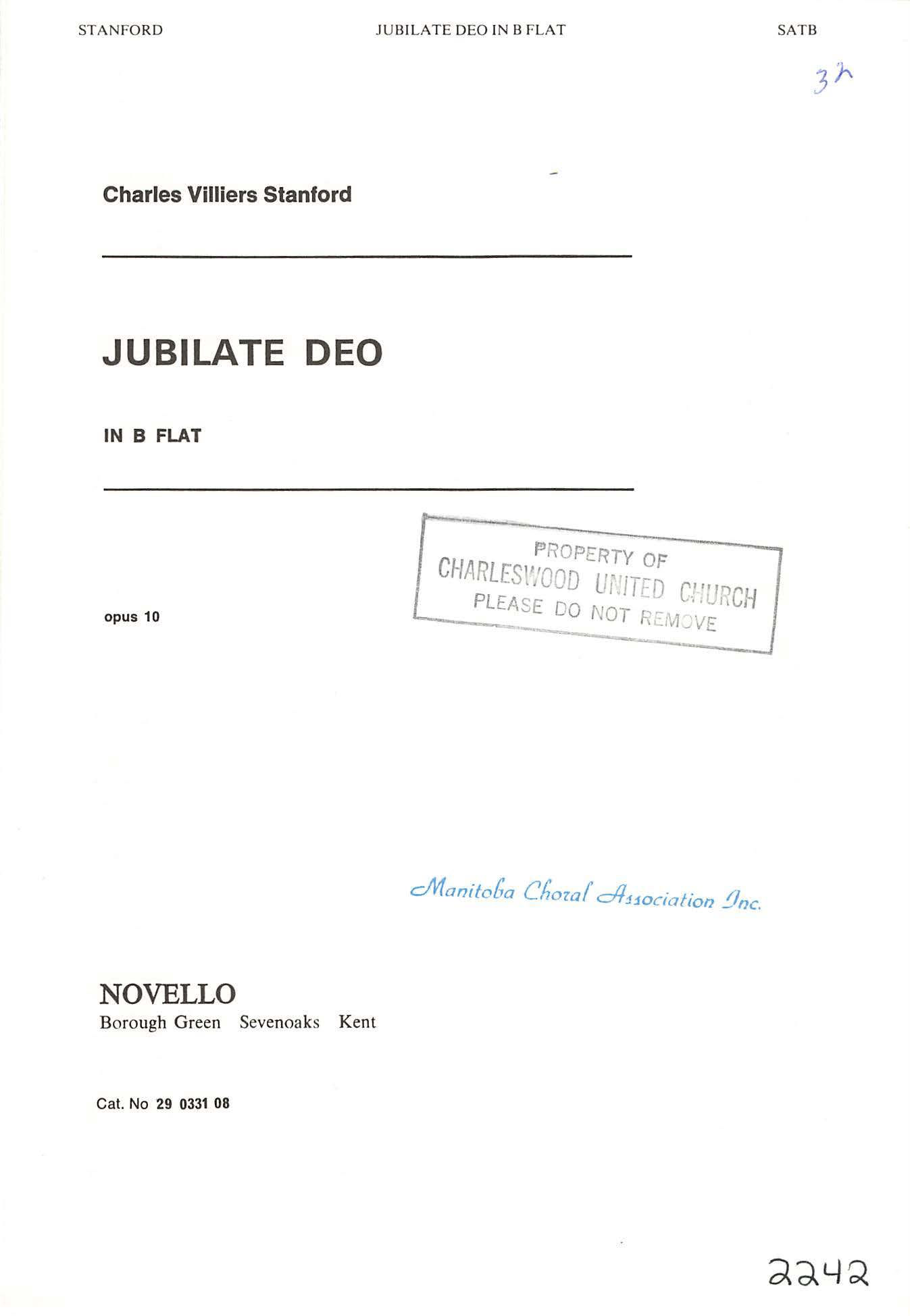 Jubilate Deo (in B Flat)