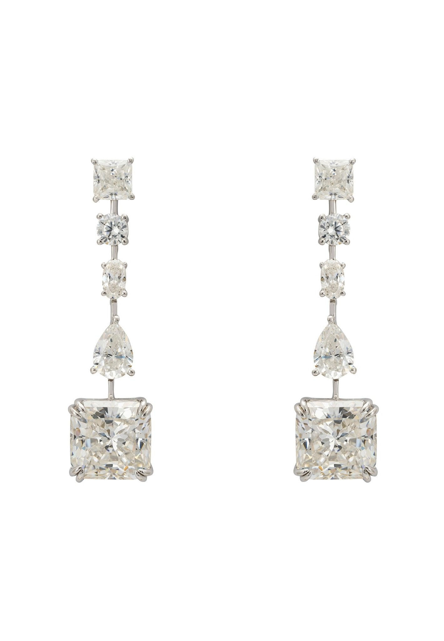 Moissanite Gemstone Drop Earrings.