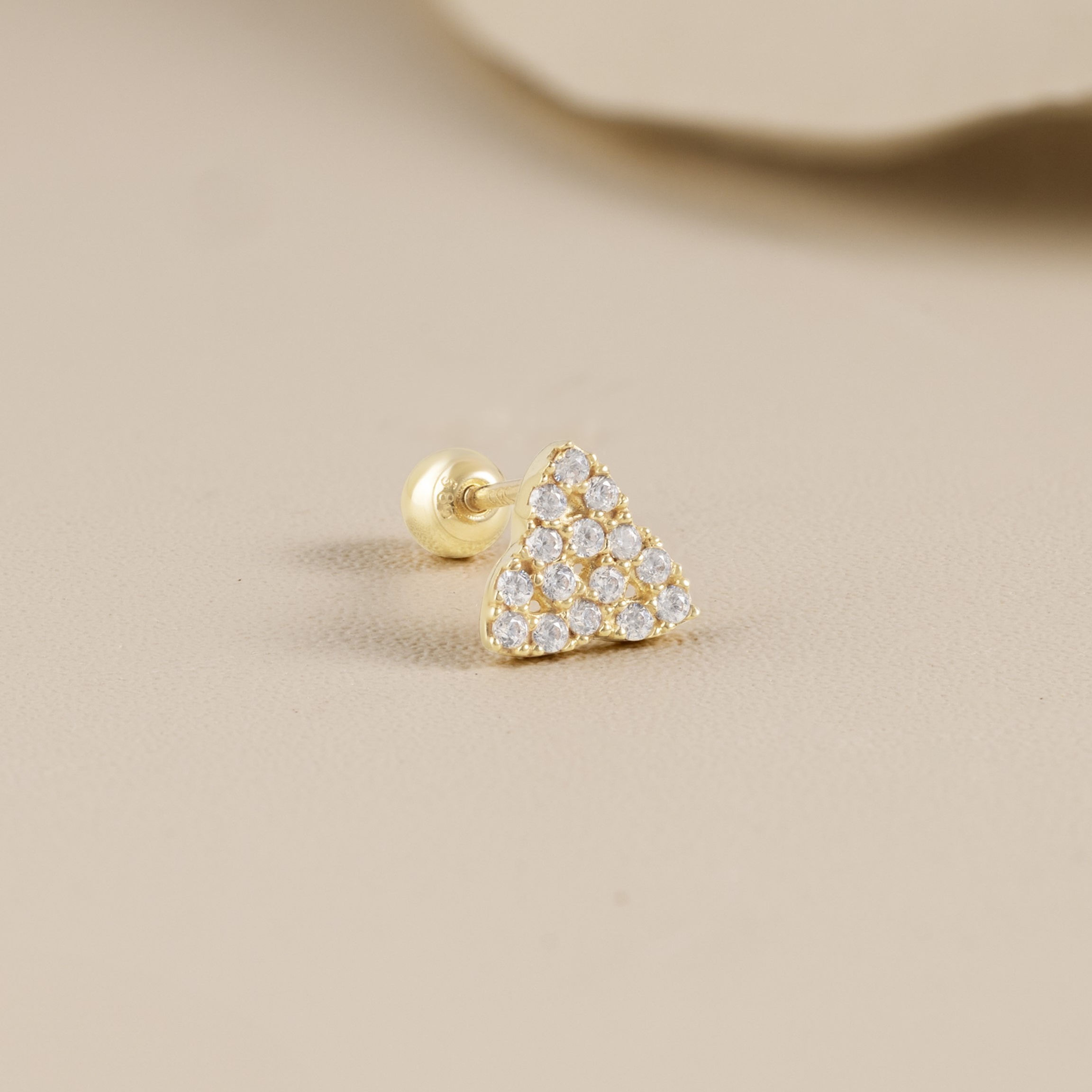 14K (58.5%) SOLID GOLD BRILLIANT TRIQUETRA PIERCING