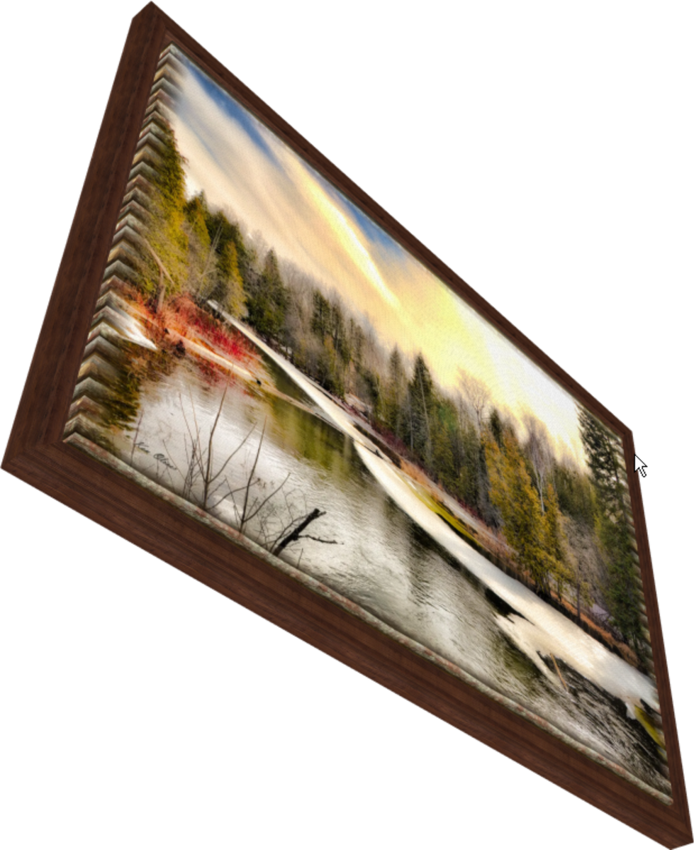 An angle view showing the canvas wrap and frame detail. To order click the link below. 